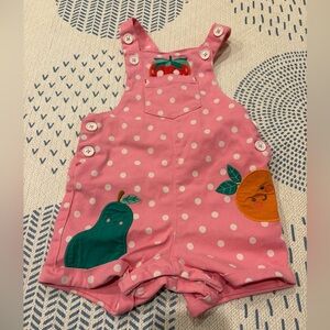Baby Boden Pink Overalls with Fruit Appliqués